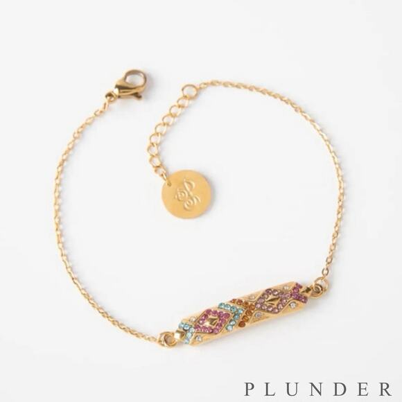 New Plunder “Bella” Crystal Bar Bracelet (6.75"-7.5") - Picture 1 of 6